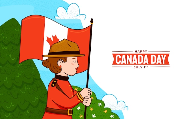 Vector gratuito fondo dibujado a mano para la celebración del día de canadá