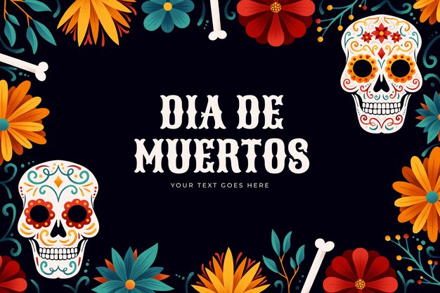 Fondo dibujado a mano para la celebración del dia de muertos