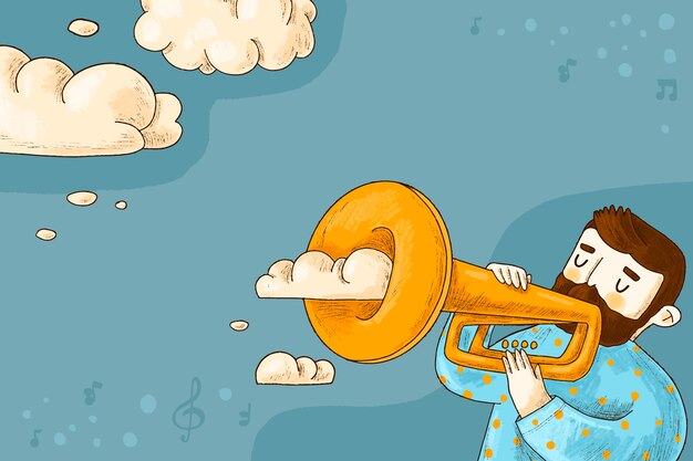 Fondo dibujado a mano para la celebración del día mundial de la música