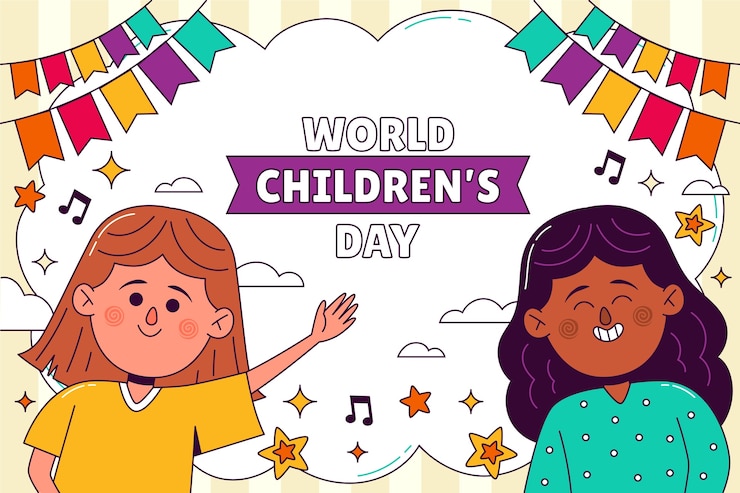 Vector gratuito fondo dibujado a mano para la celebración del día mundial del niño