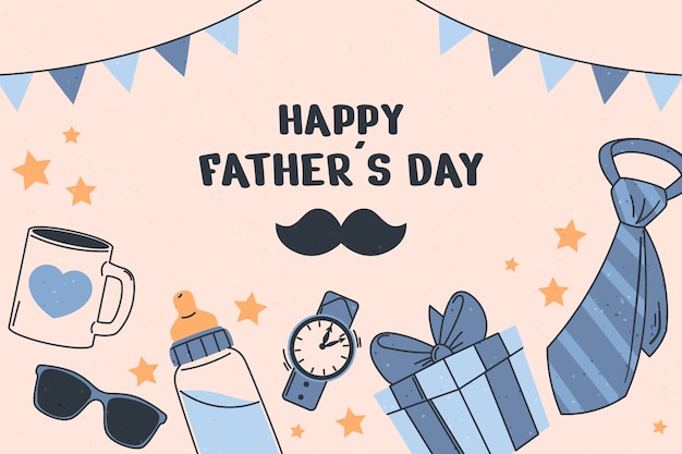 Vector gratuito fondo dibujado a mano para la celebración del día del padre