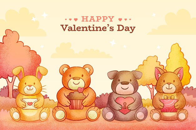 Fondo dibujado a mano para la celebración del día de san valentín