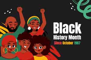 Vector gratuito fondo dibujado a mano para la celebración del mes de la historia negra