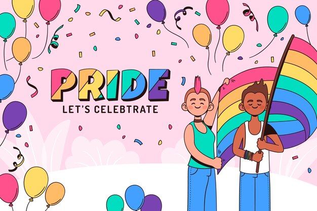 Fondo dibujado a mano para la celebración del mes del orgullo