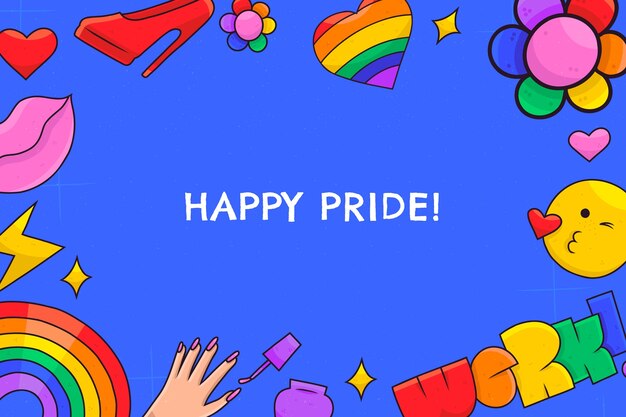 Fondo dibujado a mano para la celebración del mes del orgullo