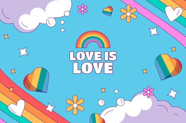 Fondo dibujado a mano para la celebración del mes del orgullo