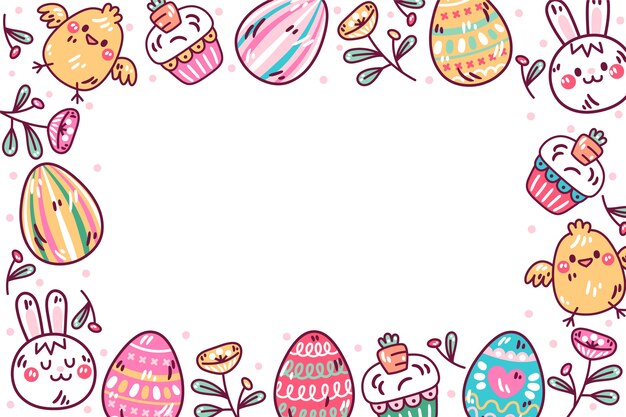 Fondo dibujado a mano para la celebración de pascua