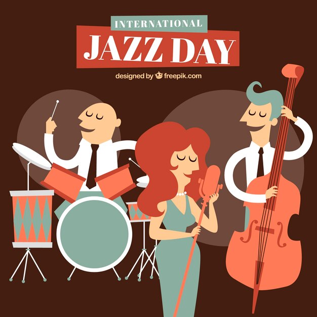 Fondo dibujado a mano del día internacional de jazz