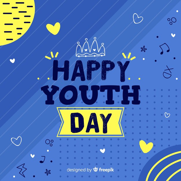 Fondo dibujado a mano día de la juventud