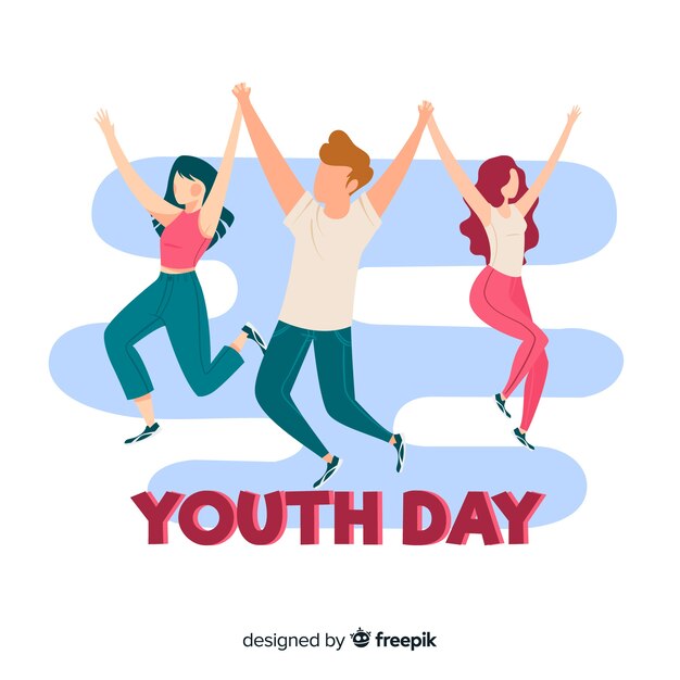 Fondo dibujado a mano día de la juventud