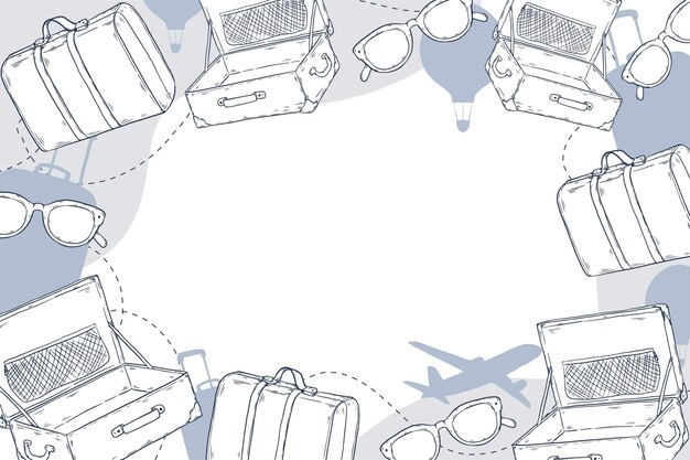 Fondo dibujado a mano del día mundial del turismo