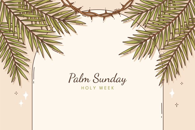 Fondo dibujado a mano para el domingo de palma.