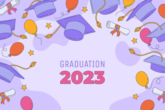 Fondo dibujado a mano para la graduación de la clase 2023