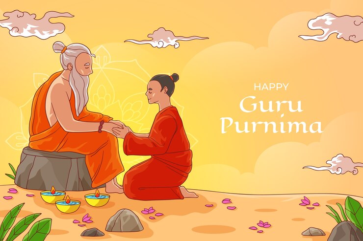 Vector gratuito fondo dibujado a mano para guru purnima