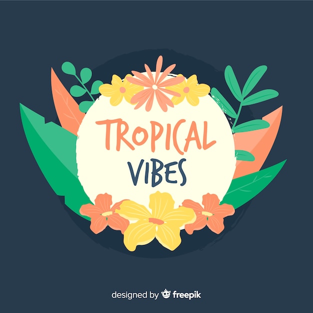 Vector gratuito fondo dibujado a mano hojas tropicales