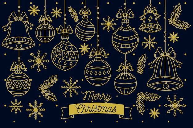 Fondo dibujado a mano navidad
