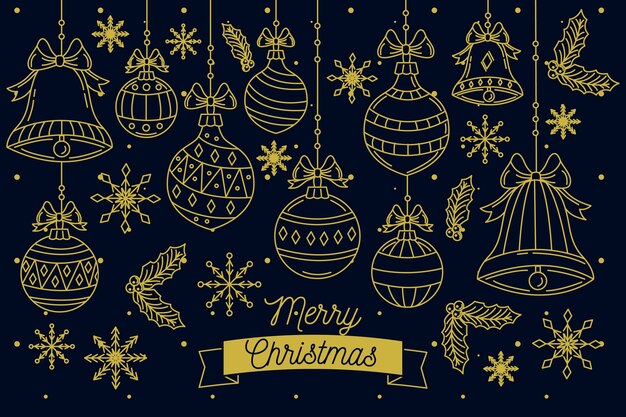 Fondo dibujado a mano navidad