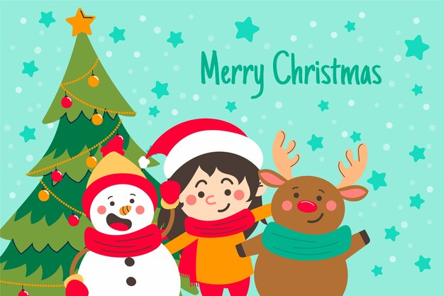 Fondo dibujado a mano de Navidad