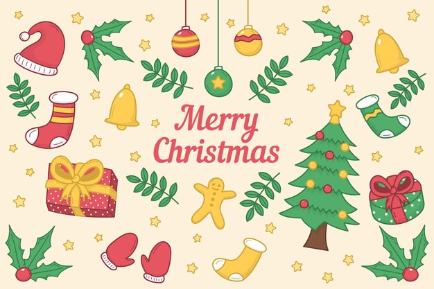 Fondo dibujado a mano para navidad