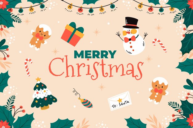 Fondo dibujado a mano para navidad