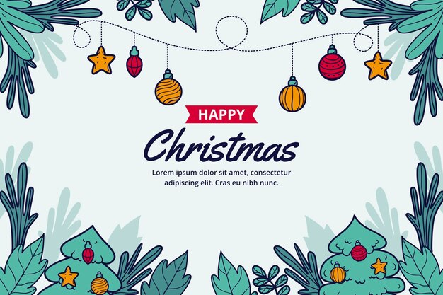 Fondo dibujado a mano para navidad