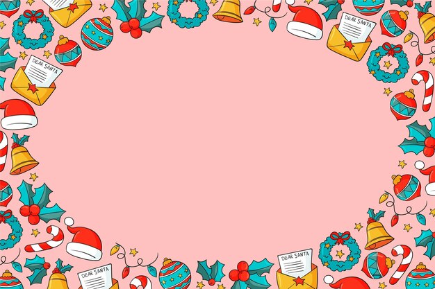 Fondo dibujado a mano para navidad