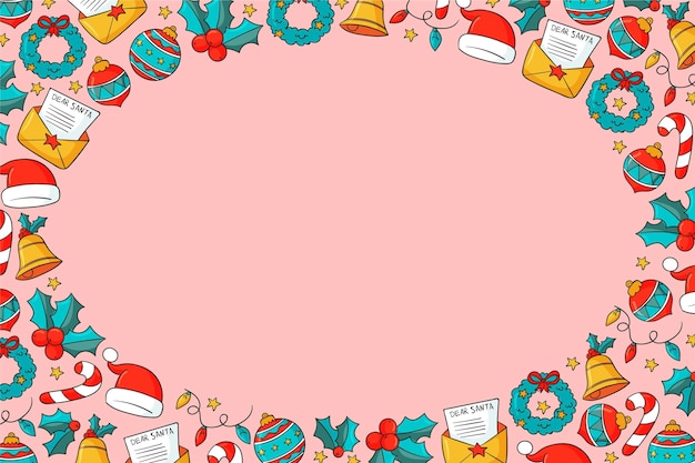Fondo dibujado a mano para navidad
