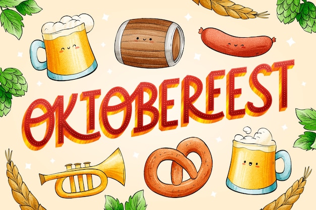 Vector gratuito fondo dibujado a mano oktoberfest