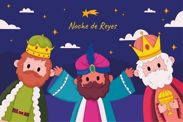 Fondo dibujado a mano para reyes magos