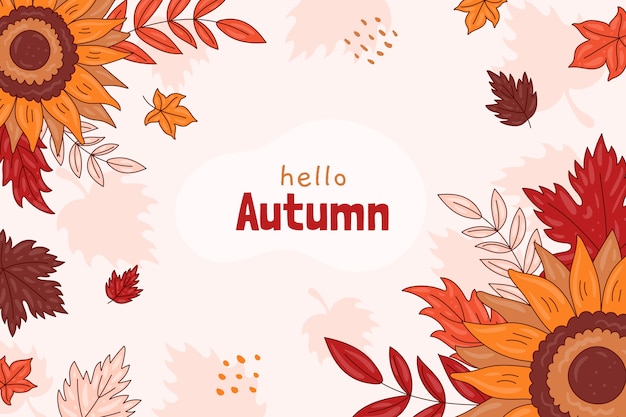 Vector gratuito fondo dibujado a mano para la temporada de otoño