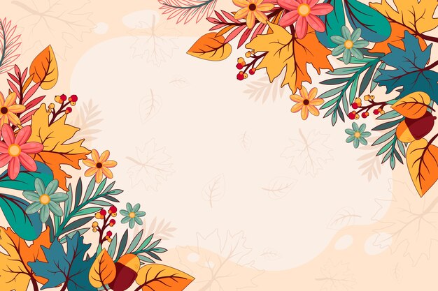 Fondo dibujado a mano para la temporada de otoño