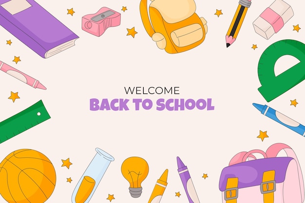 Fondo dibujado a mano para la temporada de regreso a la escuela