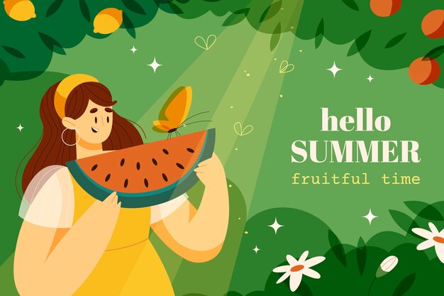 Fondo dibujado a mano para la temporada de verano