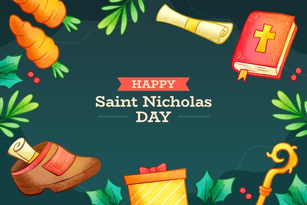 Fondo dibujado a mano para las vacaciones holandesas de sinterklaas