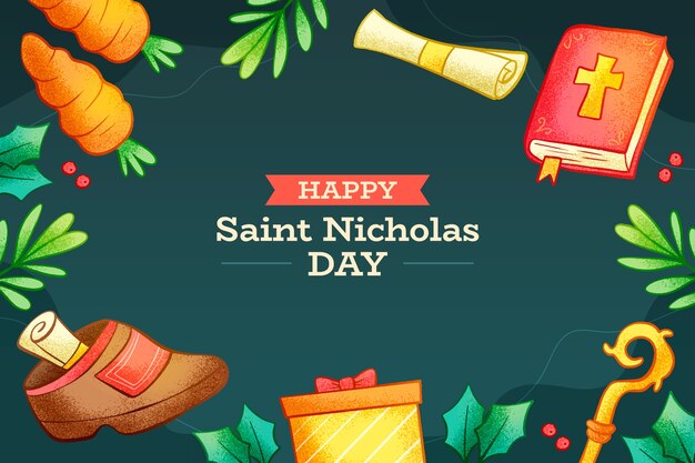 Fondo dibujado a mano para las vacaciones holandesas de sinterklaas