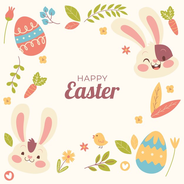 Fondo dibujado a mano para las vacaciones de Pascua.