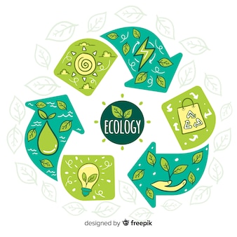 Fondo dibujo sobre el concepto de ecología