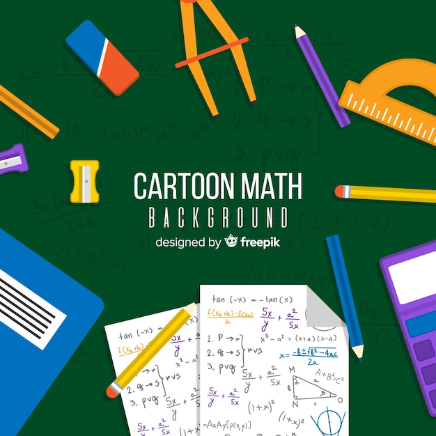 Fondo dibujos animados concepto matemáticas