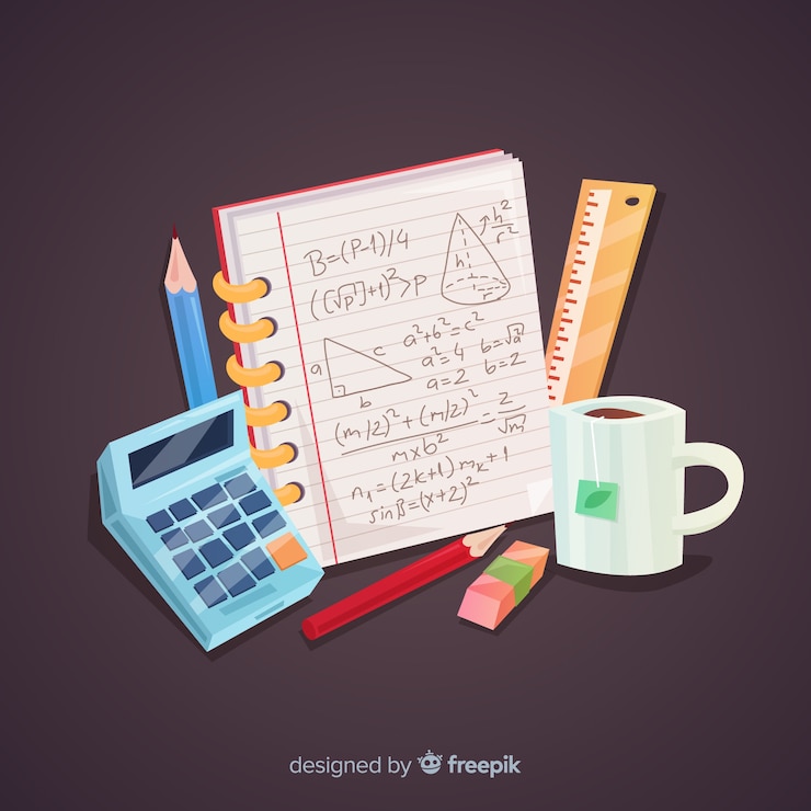 Vector gratuito fondo dibujos animados elementos matemáticas