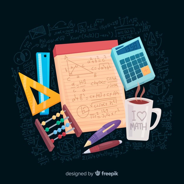 Fondo dibujos animados elementos matemáticas
