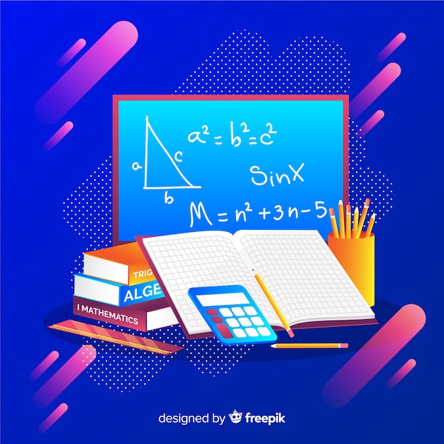 Vector gratuito fondo dibujos animados elementos matemáticas