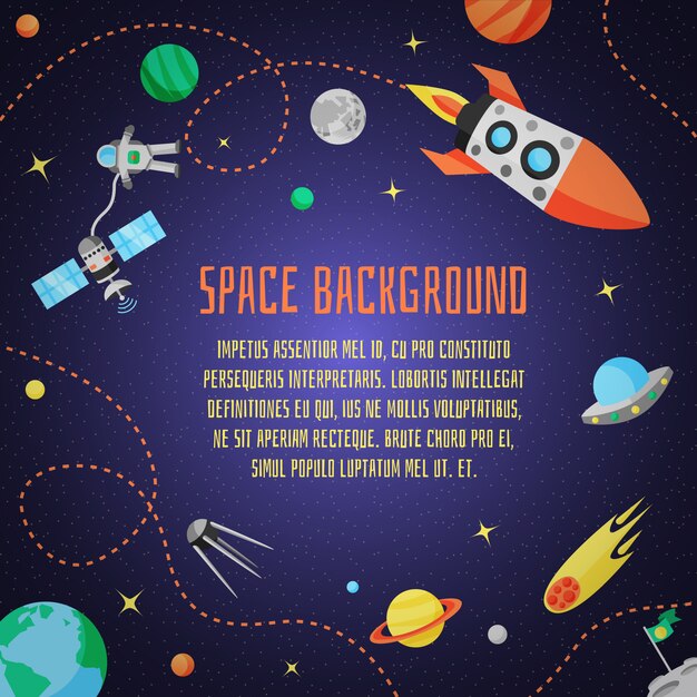Fondo de dibujos animados de espacio