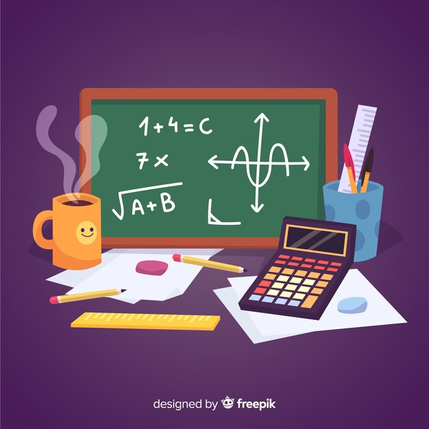Fondo dibujos animados material matemáticas