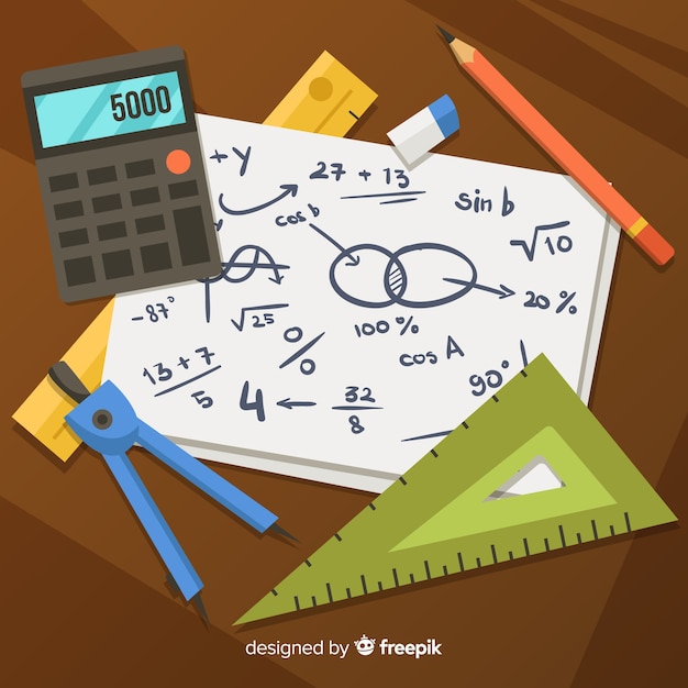 Fondo dibujos animados material matemáticas