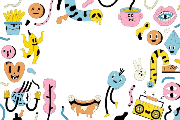 Fondo de dibujos animados de moda dibujados a mano