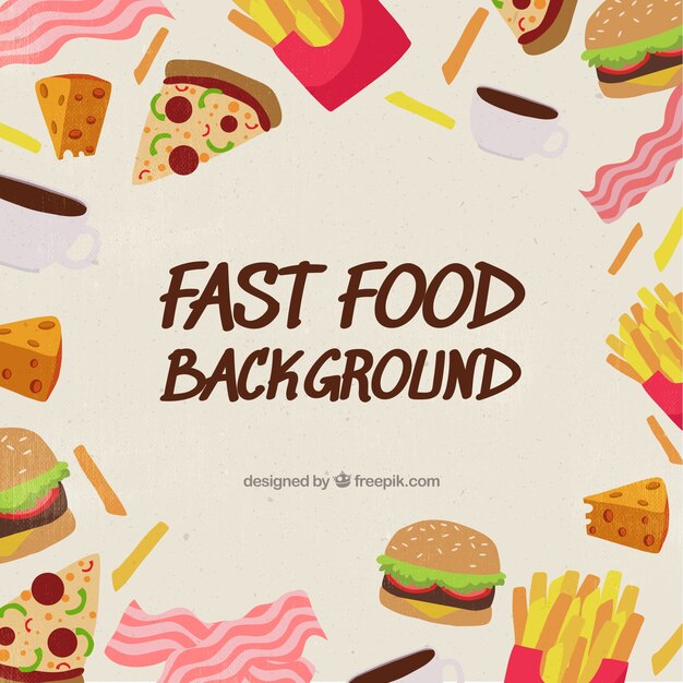 Fondo con diferente comida rápida