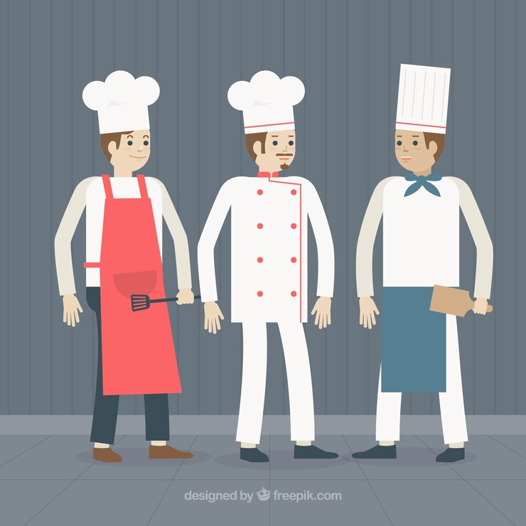 Vector gratuito fondo con diferentes cocineros