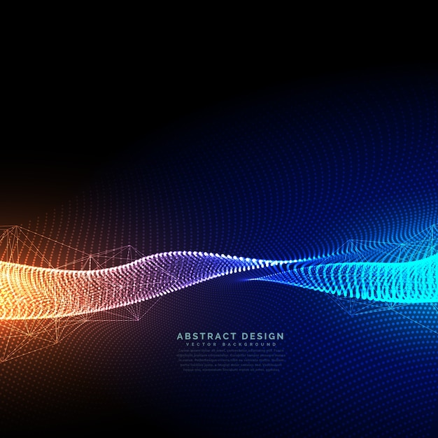Fondo digital de tecnología de partículas con efecto de luz