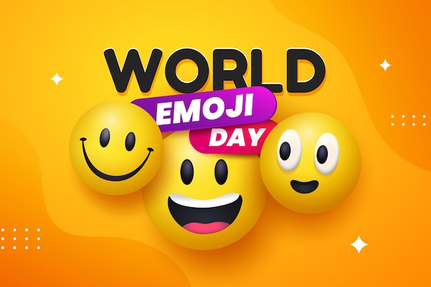 Vector gratuito fondo dinámico del día mundial del emoji degradado