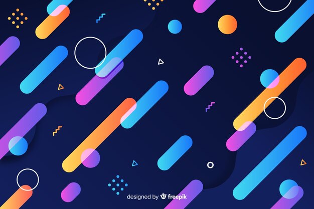 Fondo dinámico de formas geométricas con degradado